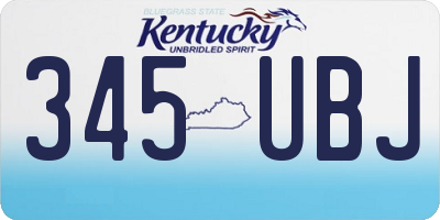 KY license plate 345UBJ