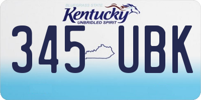 KY license plate 345UBK