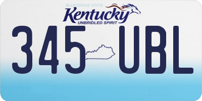 KY license plate 345UBL