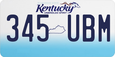 KY license plate 345UBM