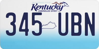 KY license plate 345UBN