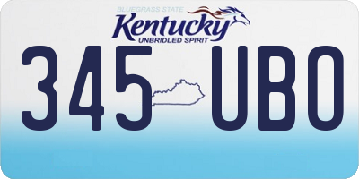 KY license plate 345UBO