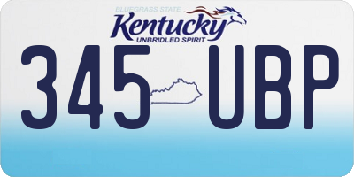 KY license plate 345UBP