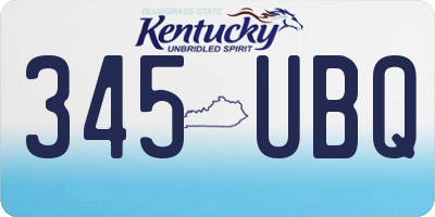 KY license plate 345UBQ