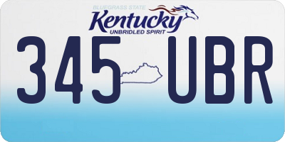 KY license plate 345UBR