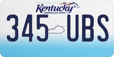 KY license plate 345UBS