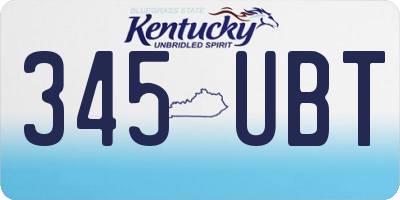 KY license plate 345UBT