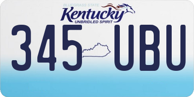 KY license plate 345UBU