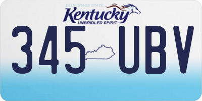 KY license plate 345UBV