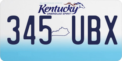 KY license plate 345UBX