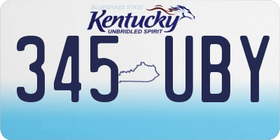 KY license plate 345UBY