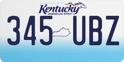 KY license plate 345UBZ