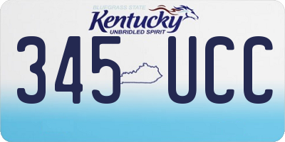 KY license plate 345UCC