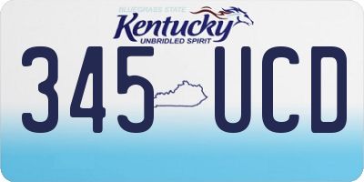 KY license plate 345UCD