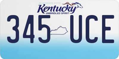 KY license plate 345UCE