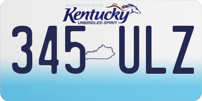 KY license plate 345ULZ