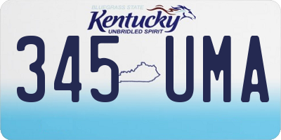 KY license plate 345UMA
