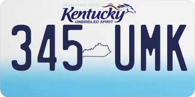 KY license plate 345UMK
