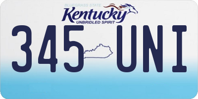 KY license plate 345UNI