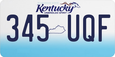 KY license plate 345UQF
