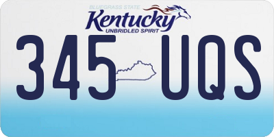 KY license plate 345UQS