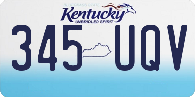 KY license plate 345UQV
