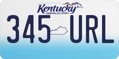 KY license plate 345URL