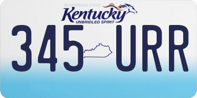 KY license plate 345URR