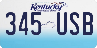 KY license plate 345USB
