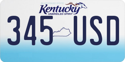 KY license plate 345USD