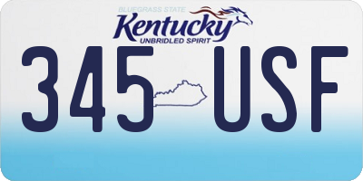 KY license plate 345USF