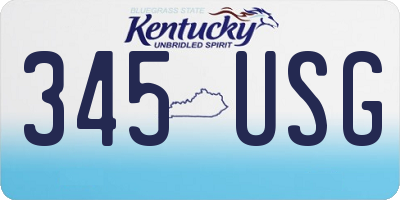KY license plate 345USG