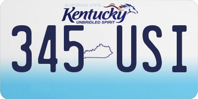 KY license plate 345USI