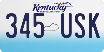 KY license plate 345USK