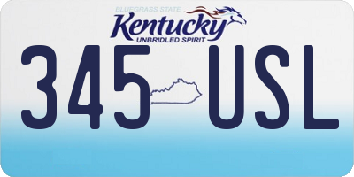 KY license plate 345USL
