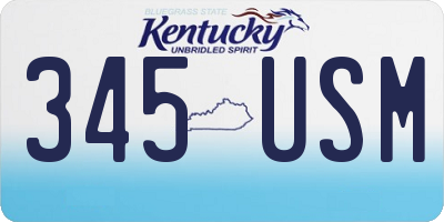 KY license plate 345USM