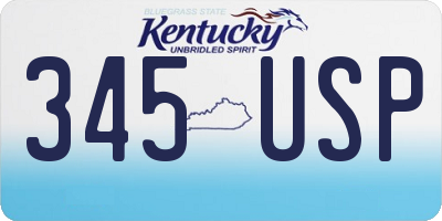 KY license plate 345USP
