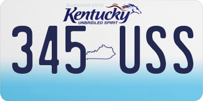 KY license plate 345USS