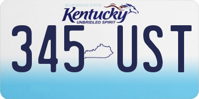 KY license plate 345UST