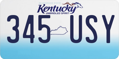 KY license plate 345USY