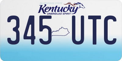 KY license plate 345UTC
