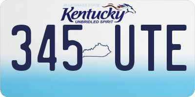 KY license plate 345UTE