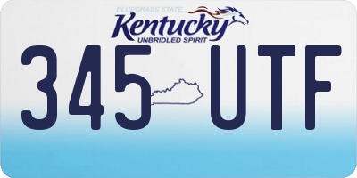 KY license plate 345UTF