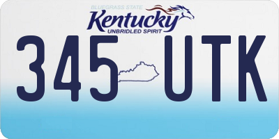 KY license plate 345UTK