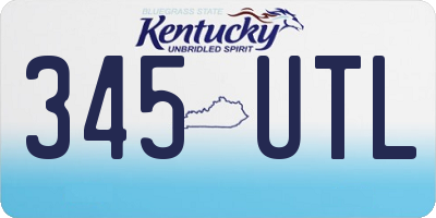 KY license plate 345UTL