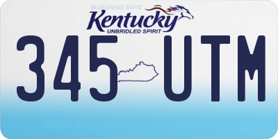 KY license plate 345UTM