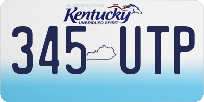 KY license plate 345UTP