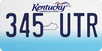 KY license plate 345UTR