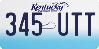 KY license plate 345UTT