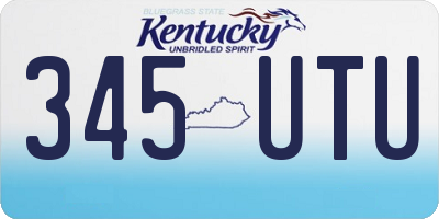 KY license plate 345UTU